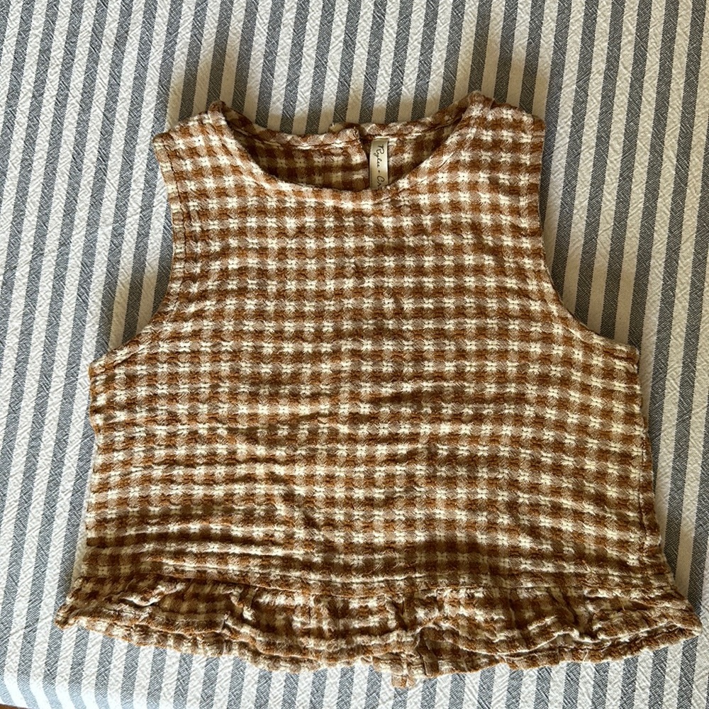 Rylee and Cru button back ruffle top